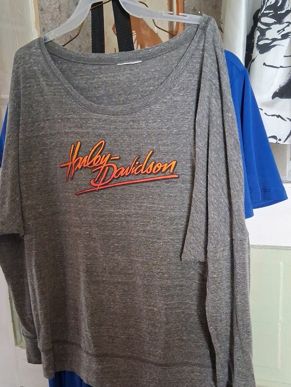 Harley-Davidson Gray Sweatshirt with Orange Script Logo
